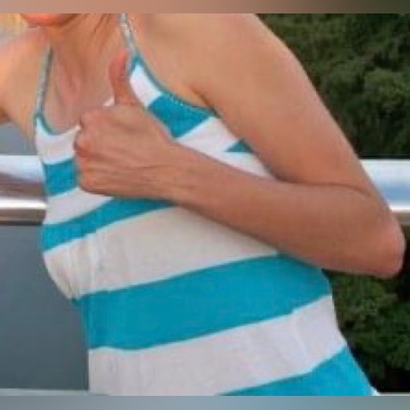 Blue & white striped halter top - Picture 2 of 2